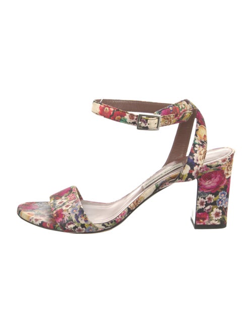Tabitha Simmons Leather Floral Print Sandals