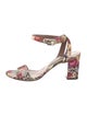 Tabitha Simmons Leather Floral Print Sandals