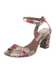 Tabitha Simmons Leather Floral Print Sandals