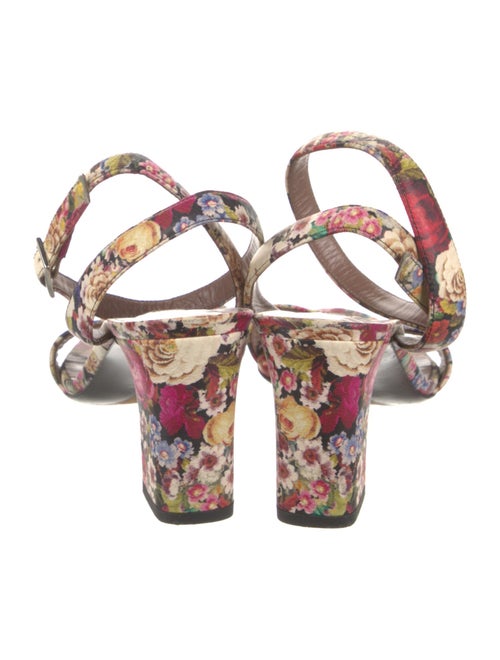 Tabitha Simmons Leather Floral Print Sandals