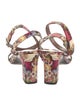 Tabitha Simmons Leather Floral Print Sandals