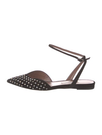 Tabitha Simmons Suede Crystal Embellishments Slingback Sandals