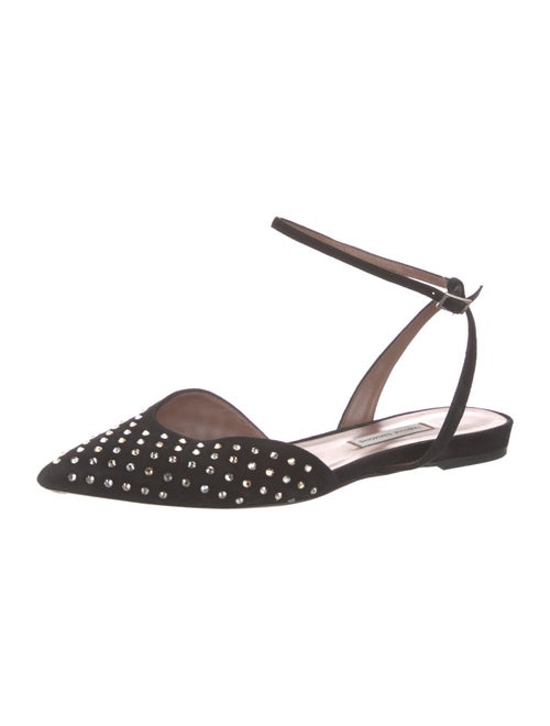 Tabitha Simmons Suede Crystal Embellishments Slingback Sandals