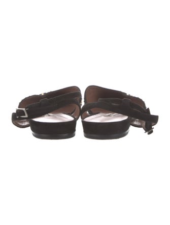 Tabitha Simmons Suede Crystal Embellishments Slingback Sandals