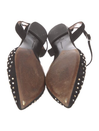 Tabitha Simmons Suede Crystal Embellishments Slingback Sandals