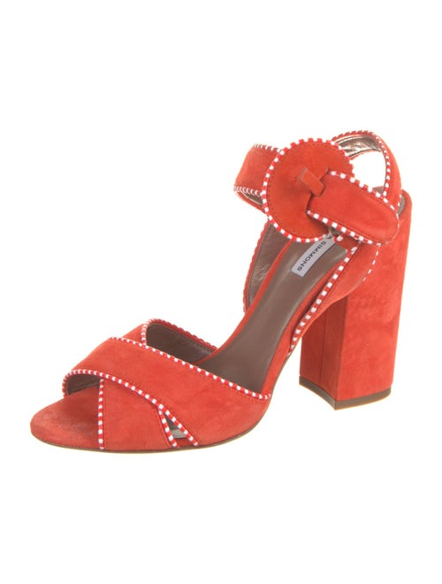 Tabitha Simmons Suede Leather Trim Embellishment Sandals