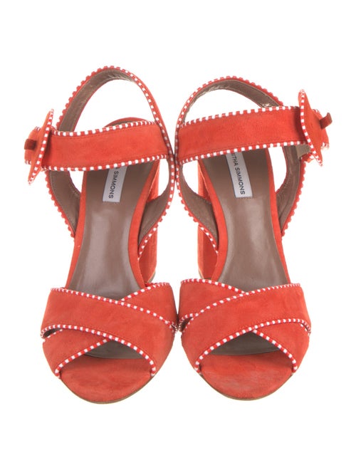 Tabitha Simmons Suede Leather Trim Embellishment Sandals
