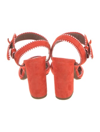 Tabitha Simmons Suede Leather Trim Embellishment Sandals