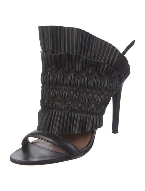 Tabitha Simmons Leather Ruffle Embellishment Slingback Sandals