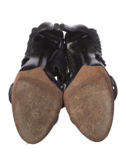 Tabitha Simmons Leather Ruffle Embellishment Slingback Sandals