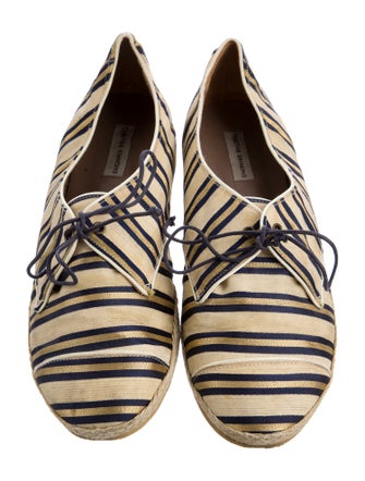 Tabitha Simmons Satin Striped Espadrilles