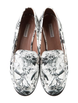 Tabitha Simmons Leather Printed Loafers