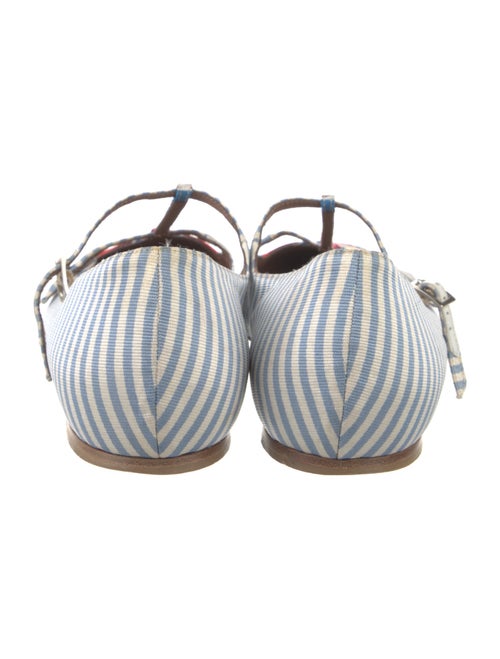 Tabitha Simmons Canvas Striped Mary Jane Flats