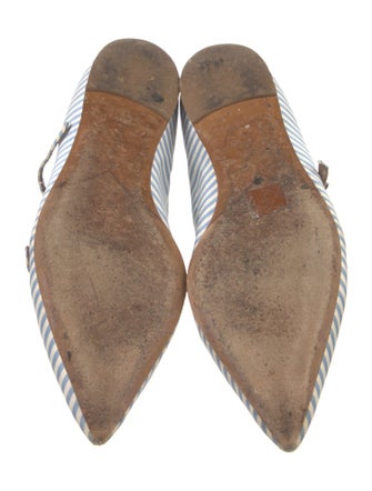 Tabitha Simmons Canvas Striped Mary Jane Flats