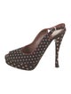 Tabitha Simmons Canvas Polka Dot Print Slingback Pumps