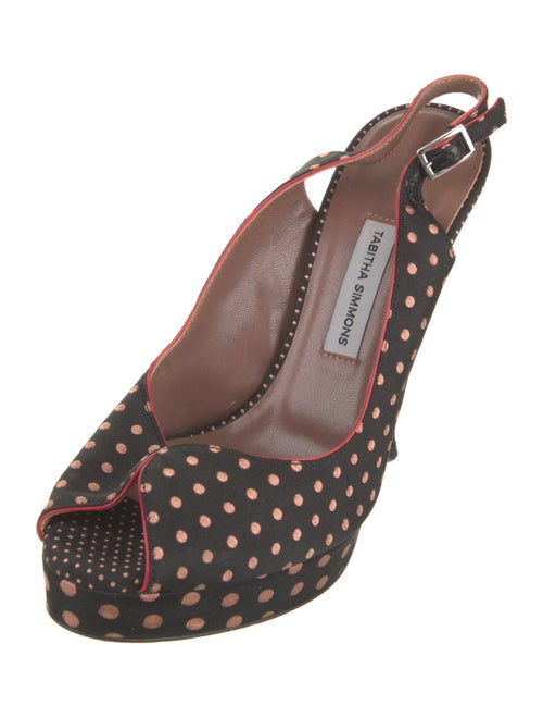 Tabitha Simmons Canvas Polka Dot Print Slingback Pumps