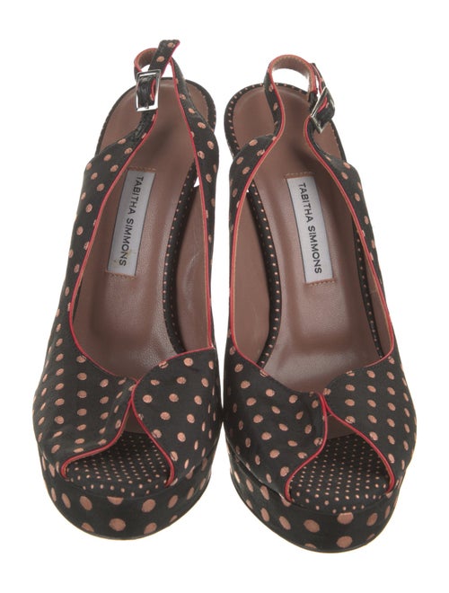 Tabitha Simmons Canvas Polka Dot Print Slingback Pumps