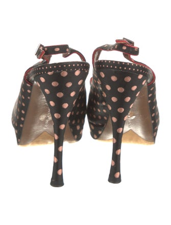 Tabitha Simmons Canvas Polka Dot Print Slingback Pumps