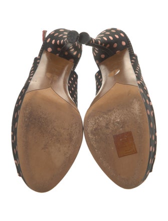 Tabitha Simmons Canvas Polka Dot Print Slingback Pumps