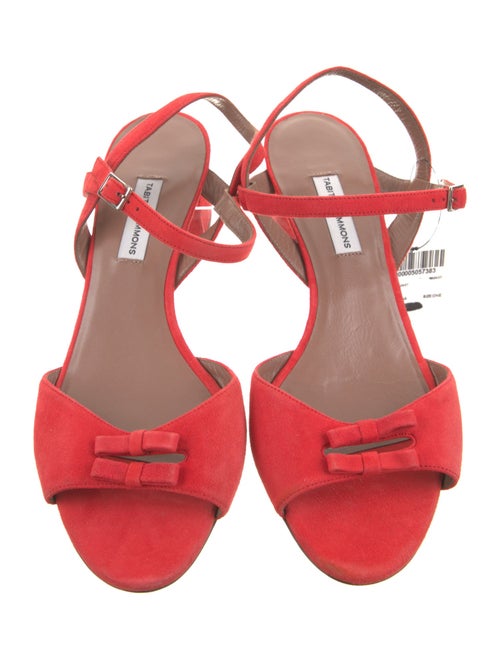 Tabitha Simmons Suede Bow Accents Slingback Sandals