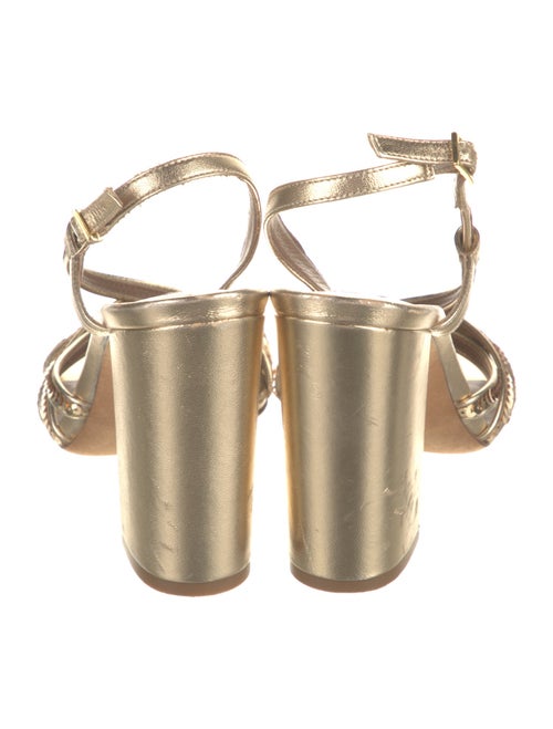 Tabitha Simmons Leather Sequin Embellishments Slingback Sandals