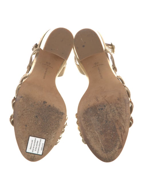 Tabitha Simmons Leather Sequin Embellishments Slingback Sandals