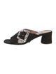 Tabitha Simmons Suede Crystal Embellishments Slides