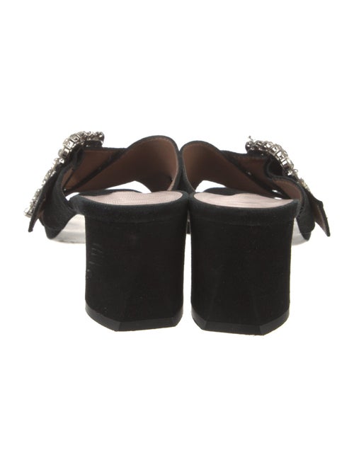 Tabitha Simmons Suede Crystal Embellishments Slides