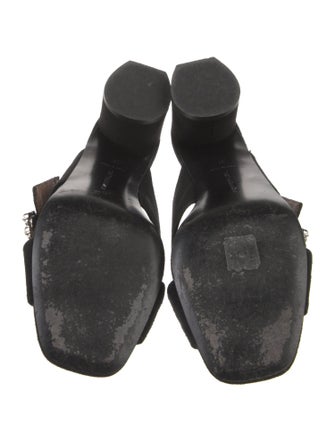 Tabitha Simmons Suede Crystal Embellishments Slides