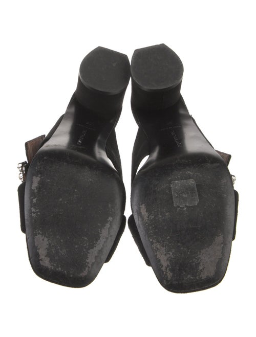 Tabitha Simmons Suede Crystal Embellishments Slides