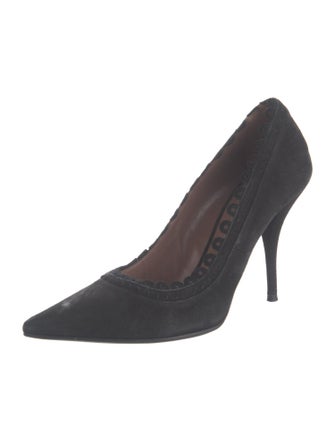 Tabitha Simmons Suede Scalloped Accent Pumps