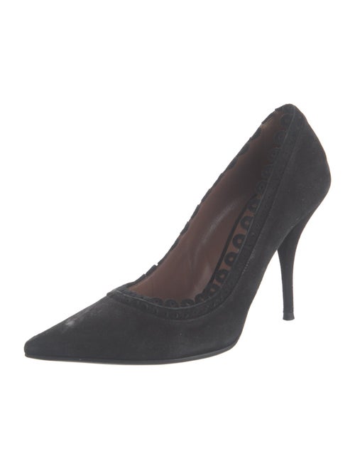 Tabitha Simmons Suede Scalloped Accent Pumps