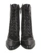 Tabitha Simmons Leather Embroidered Accent Combat Boots