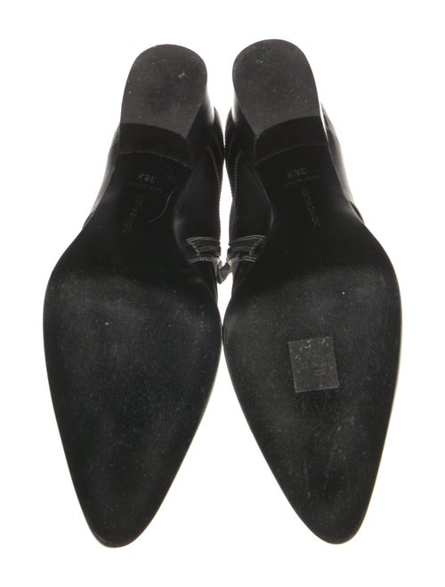 Tabitha Simmons Leather Embroidered Accent Combat Boots