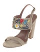 Tabitha Simmons Canvas Floral Print Slingback Sandals