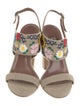Tabitha Simmons Canvas Floral Print Slingback Sandals