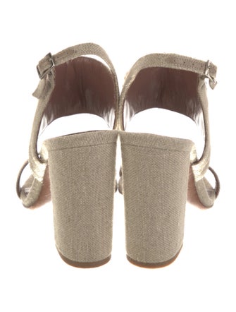 Tabitha Simmons Canvas Floral Print Slingback Sandals