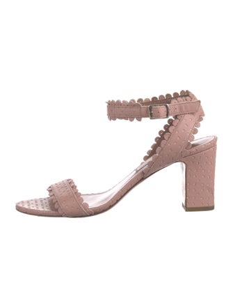 Tabitha Simmons Leather Scalloped Accent Sandals