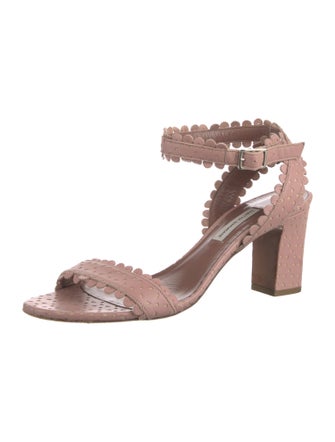 Tabitha Simmons Leather Scalloped Accent Sandals