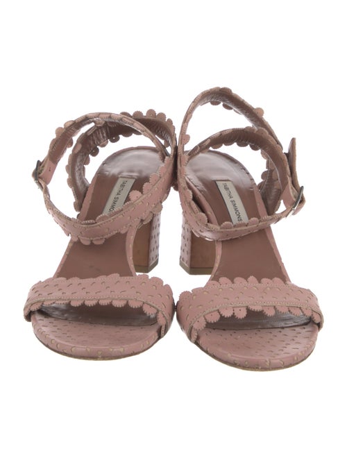 Tabitha Simmons Leather Scalloped Accent Sandals