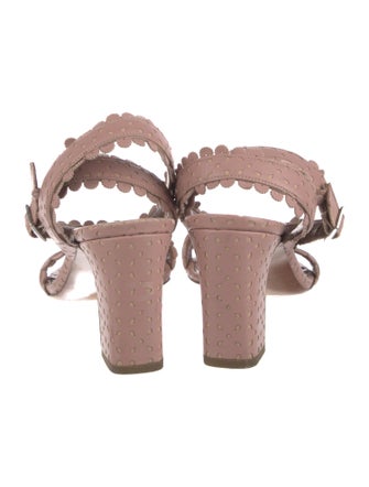 Tabitha Simmons Leather Scalloped Accent Sandals