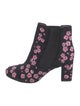 Tabitha Simmons Canvas Floral Print Lace-Up Boots