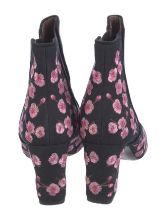 Tabitha Simmons Canvas Floral Print Lace-Up Boots