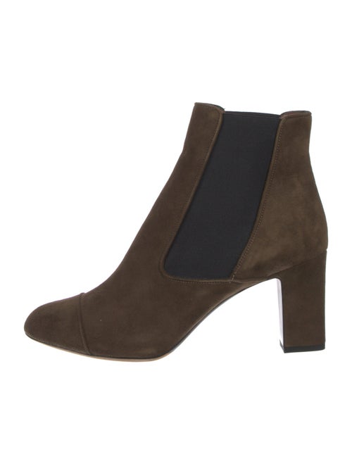 Tabitha Simmons Suede Colorblock Pattern Chelsea Boots
