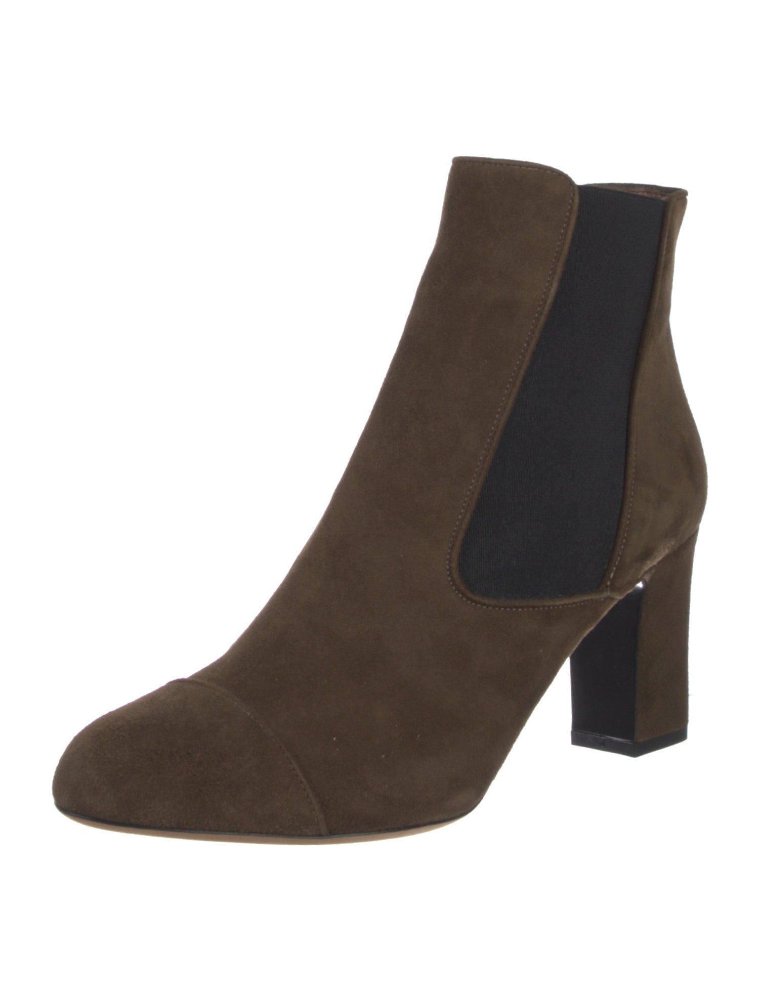 Tabitha Simmons Suede Colorblock Pattern Chelsea Boots