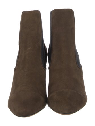 Tabitha Simmons Suede Colorblock Pattern Chelsea Boots