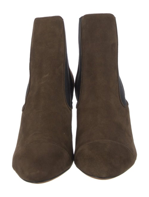 Tabitha Simmons Suede Colorblock Pattern Chelsea Boots
