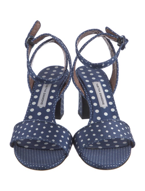 Tabitha Simmons Canvas Polka Dot Print Slingback Sandals