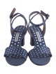 Tabitha Simmons Canvas Polka Dot Print Slingback Sandals