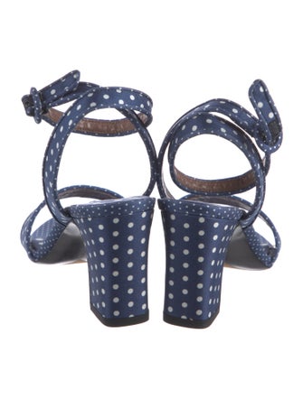 Tabitha Simmons Canvas Polka Dot Print Slingback Sandals